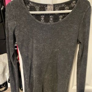 Gray long sleeve with lace back